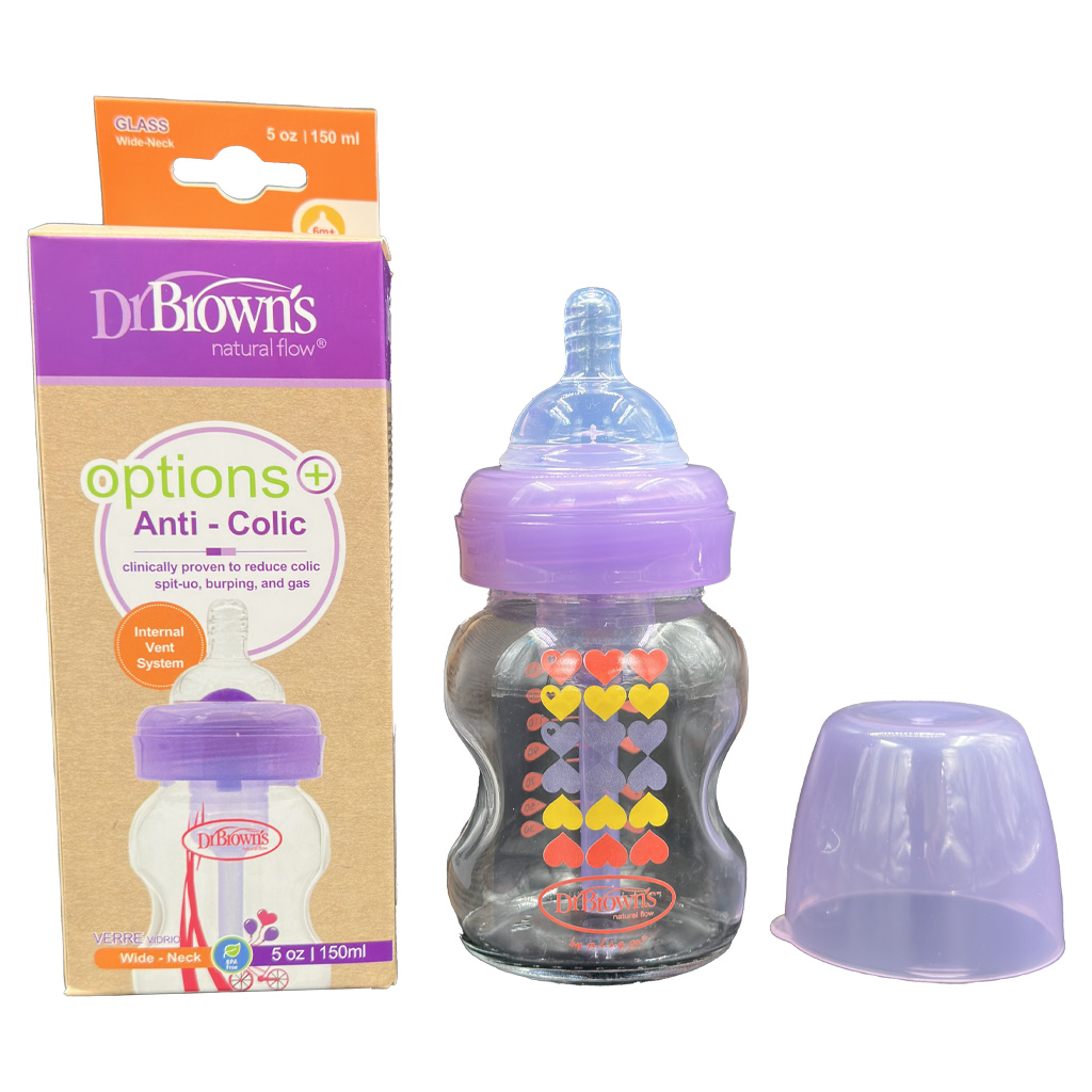 شيشه شير پيركس آنتي كوليك 150ميل دهانه عريض ونت دار دكتر براون ايراني Dr.Browns