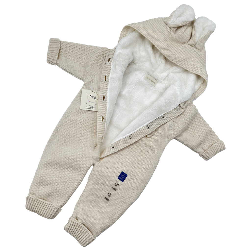 سرهم بافت جلودكمه كركي كلاهدار ساده سينه خرس پاپيوني مينل Minel