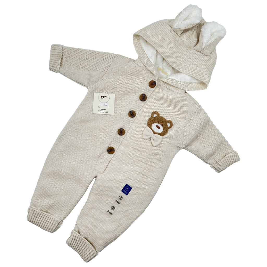 سرهم بافت جلودكمه كركي كلاهدار ساده سينه خرس پاپيوني مينل Minel