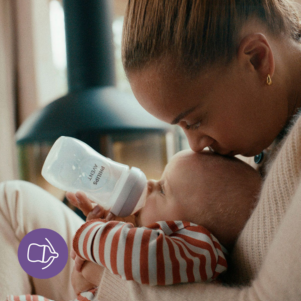 شیشه شیر نچرال 330 میل 4 قطره 3+ماه اونت Avent