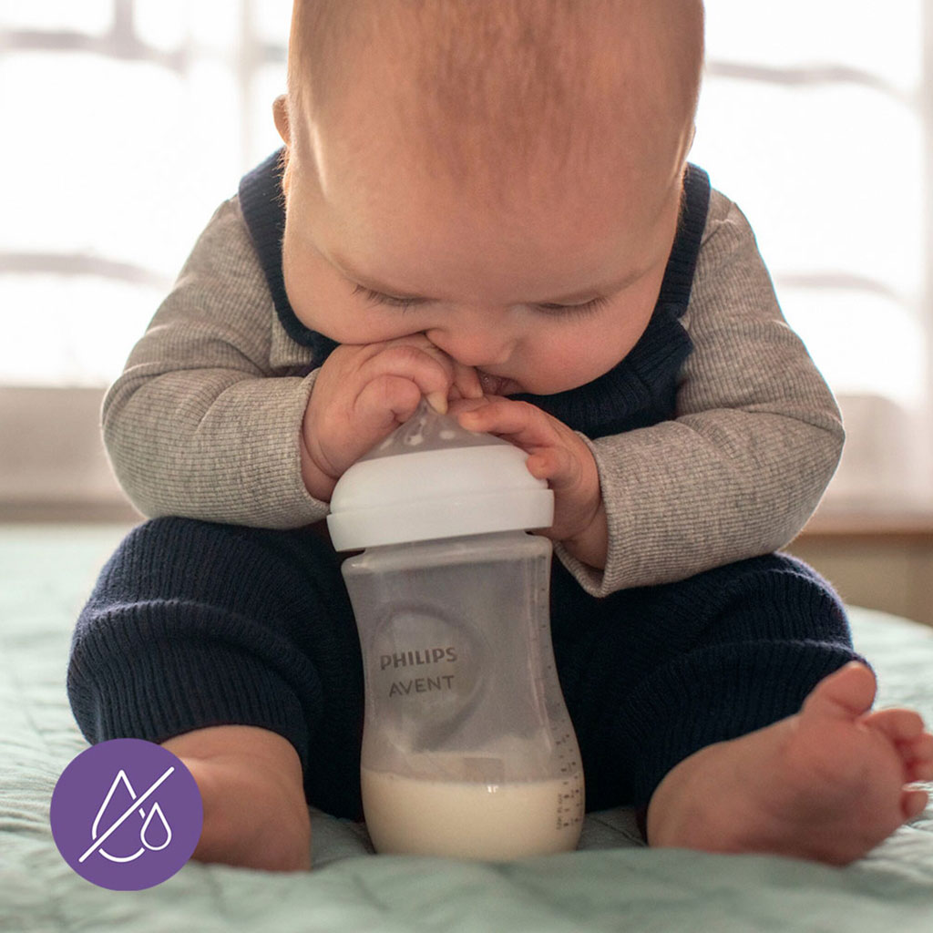 شیشه شیر نچرال 330 میل 4 قطره 3+ماه اونت Avent