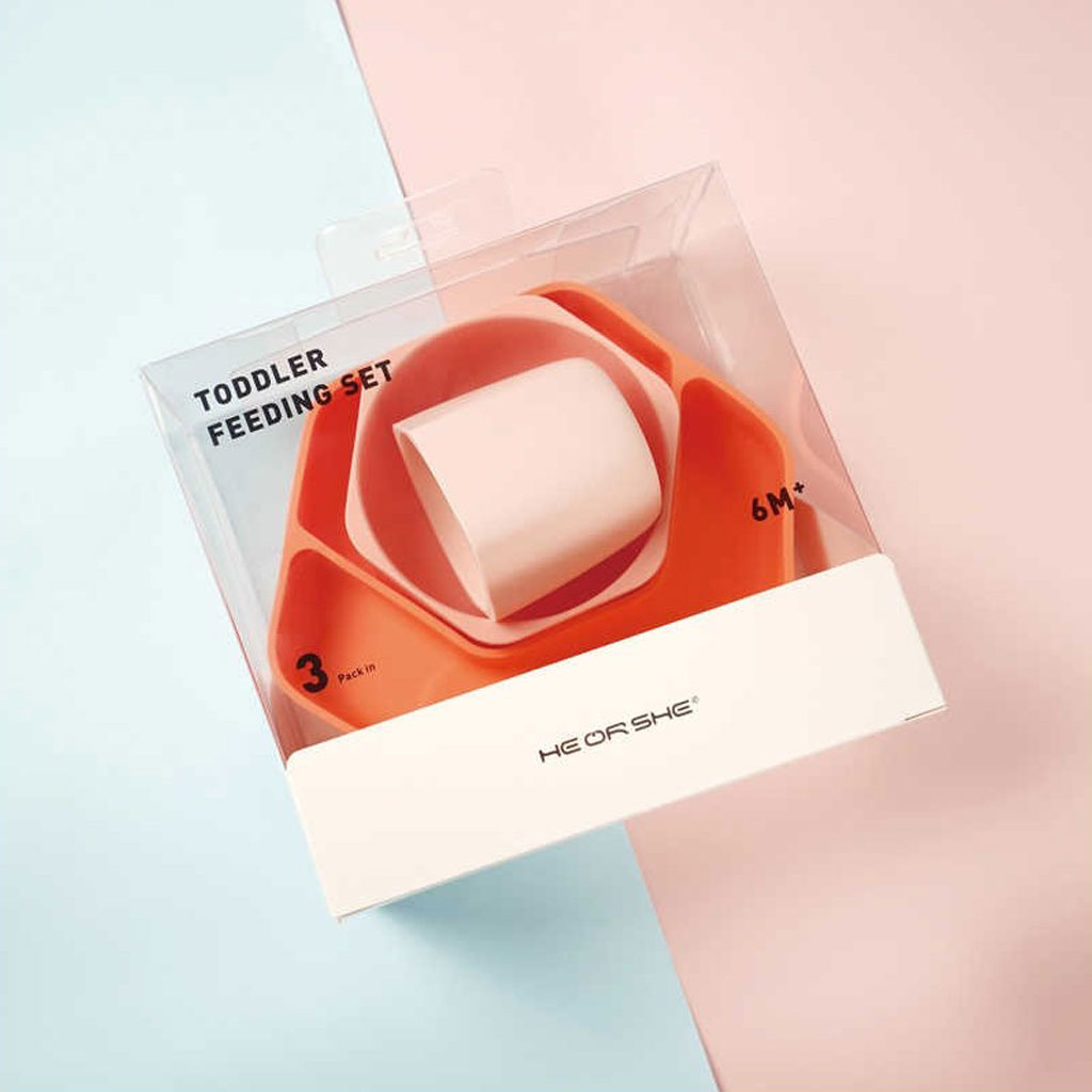 سرویس غذاخوری 3 تکه سیلیکونی هی اور شی Heorshe