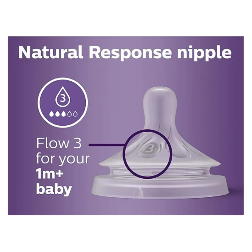 شیشه شیر نچرال 260 میل بدون جعبه آغازین 1+ماه 3قطره اونت Avent