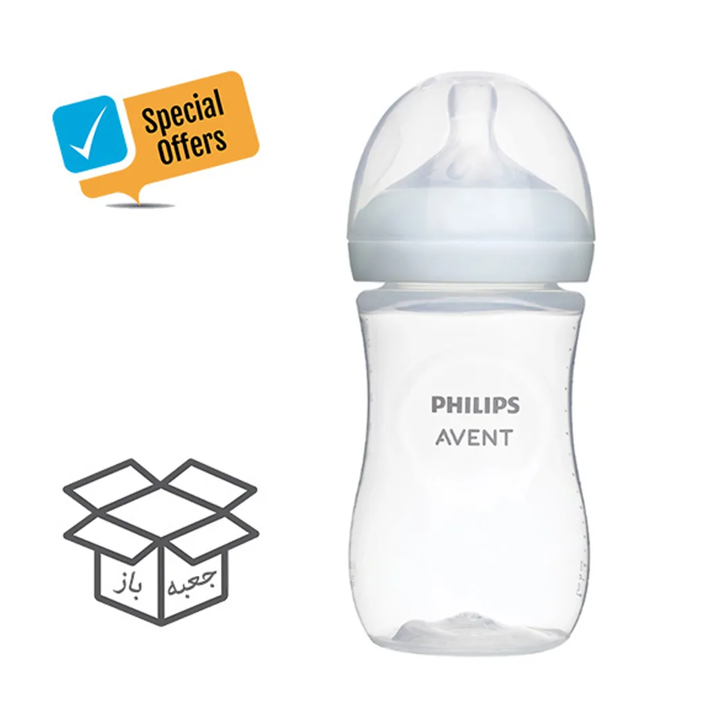 شیشه شیر نچرال 260 میل بدون جعبه آغازین 1+ماه 3قطره اونت Avent
