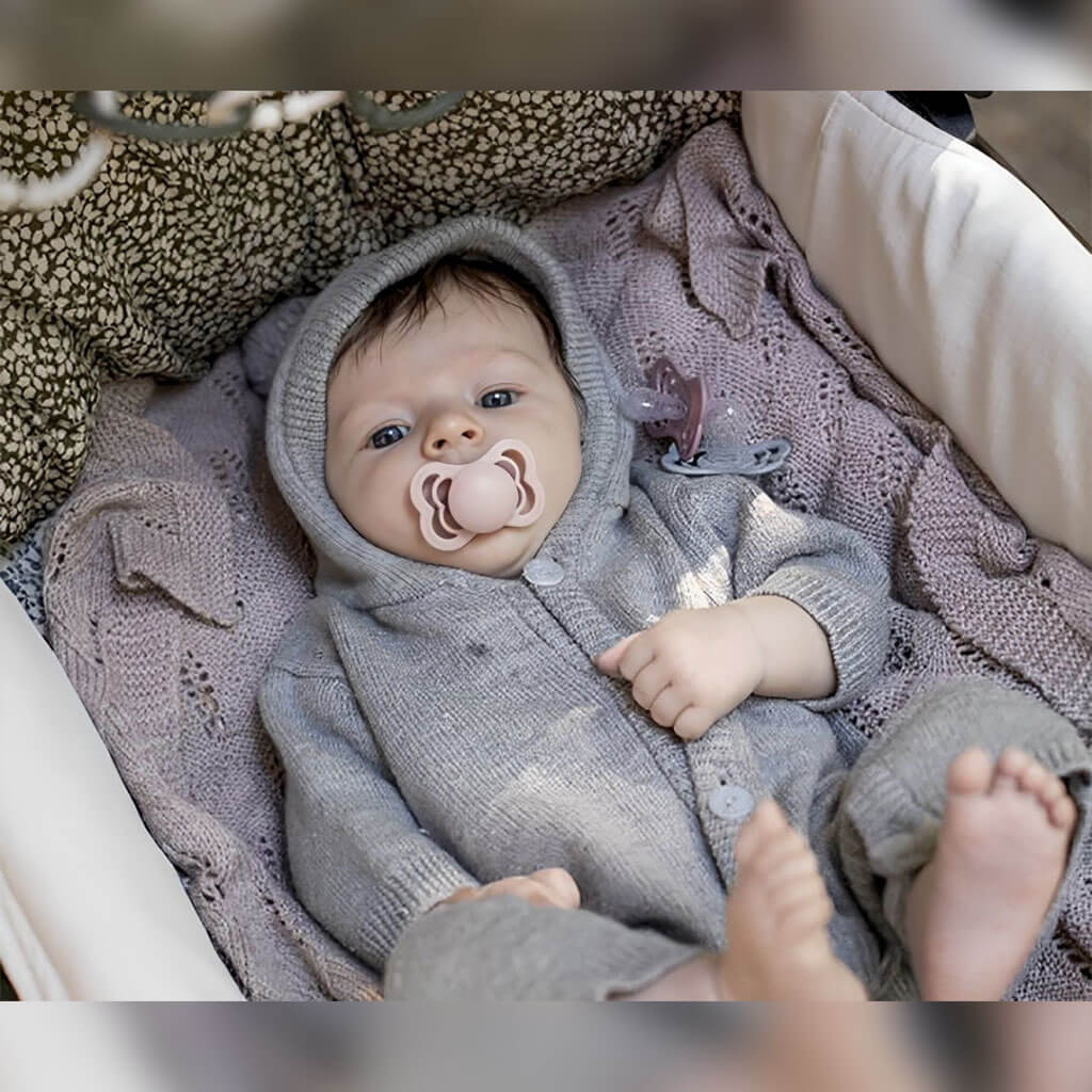 پستانک بیبس بادامی 2تایی سیلیكونی پروانه 6-0 ماه سبز نسكافه ای BIBS Supreme Pacifier