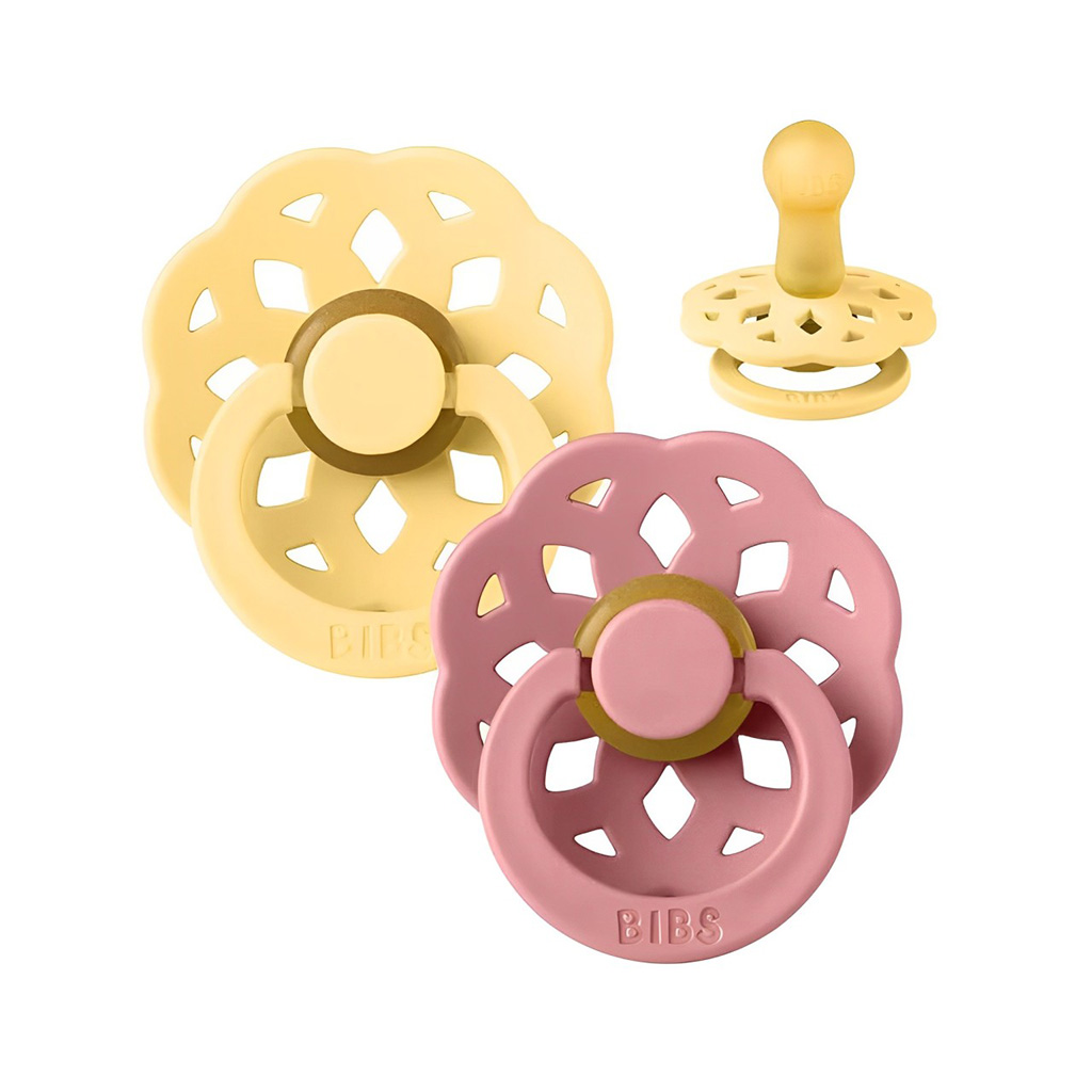 پستانک 2 عددی 6+ماه زرد كالباسی بیبس BIBS