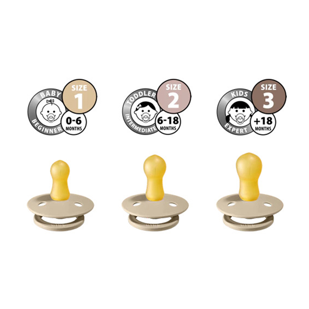 پستانک بیبس سرگرد 2تایی لاتکس گل گرد 6+ماه زرد كالباسی BIBS Boheme