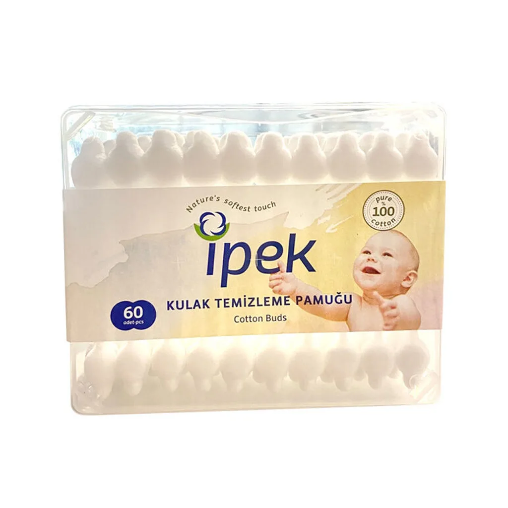 گوش پاک کن طبی محافظ دار 60عددی ایپک Ipek