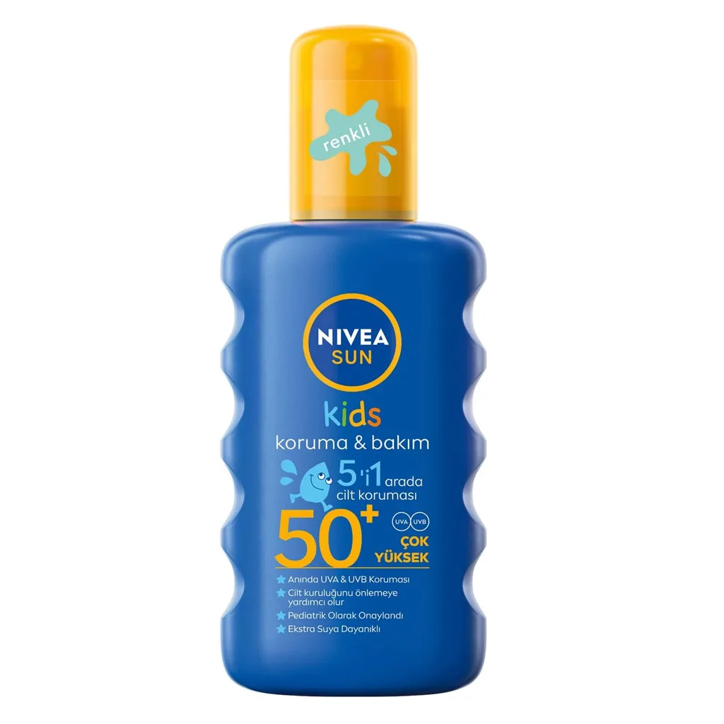 اسپری ضد آفتاب 5در1 نیوا SPF50 مقاوم در برابر آب مرطوب كننده 200میل Nivea