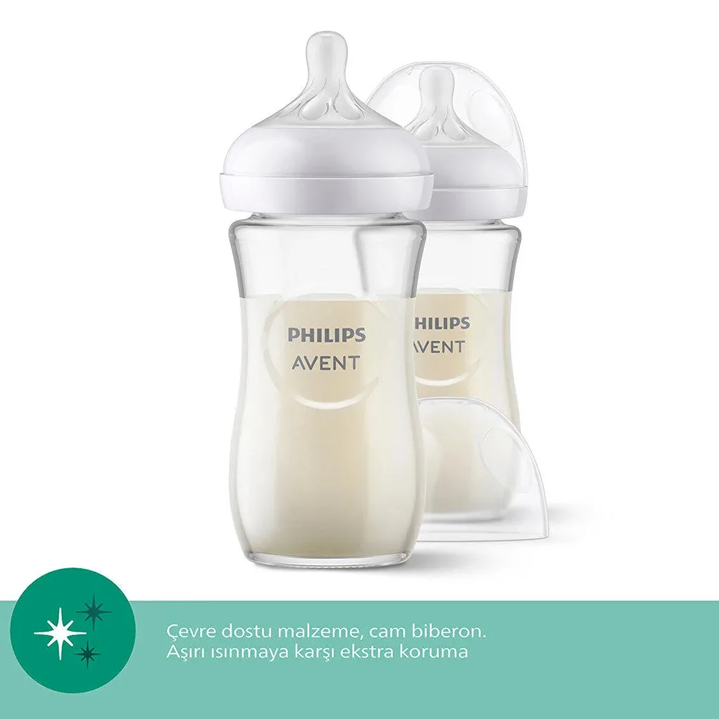 شیشه شیر نچرال پیركس 3قطره 1+ماه جعبه ای 240ميل اونت Avent