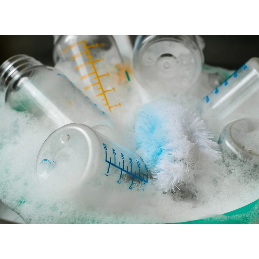 مایع استریل فارلین ضد عفونی کننده شیشه شیر سبزیجات 750ml پمپی Farlin