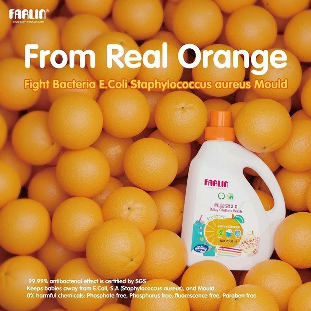 ژل شستشوی لباس فارلین 2.8لیتر آنتی باکتریال حاوی روغن مرکبات طبیعی Farlin