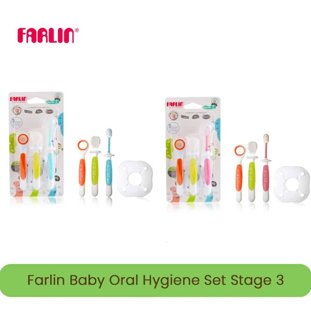 ست مسواک فارلین 3تایی بهداشت دهان و ماساژ لثه 3مرحله ای Farlin