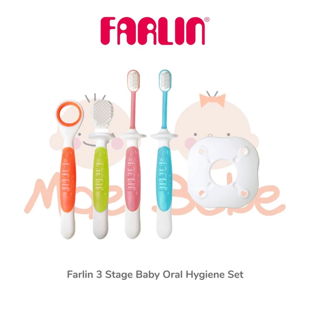 ست مسواک فارلین 3تایی بهداشت دهان و ماساژ لثه 3مرحله ای Farlin