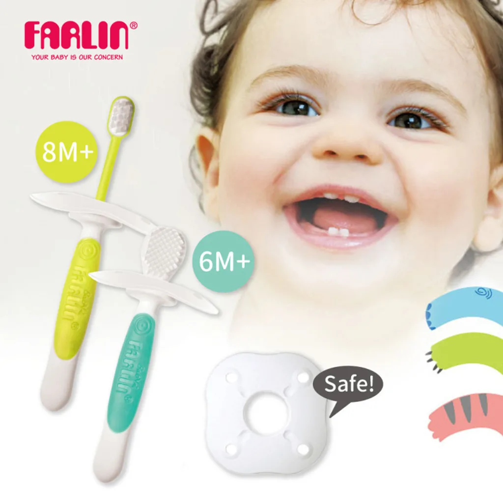 ست مسواک فارلین 3تایی بهداشت دهان و ماساژ لثه 3مرحله ای Farlin