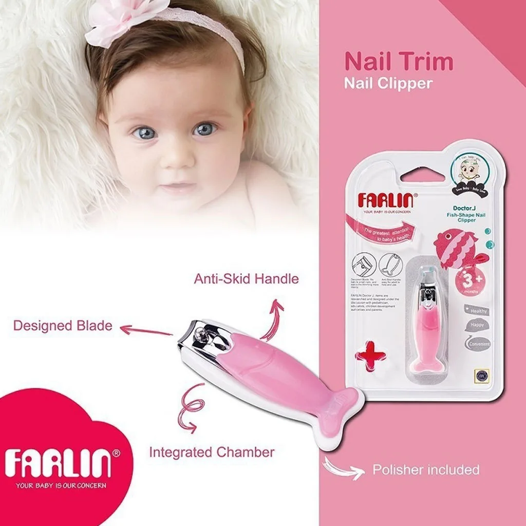 ناخنگیر فارلین Fish Shape Nail Clipper طرح ماهی بدنه سفید Farlin