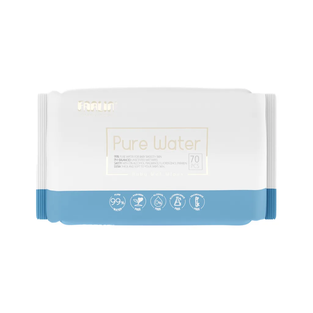 دستمال مرطوب فارلین 70عددی Pure Water ضدجوش مرطوب‌کننده تمیزکننده Farlin