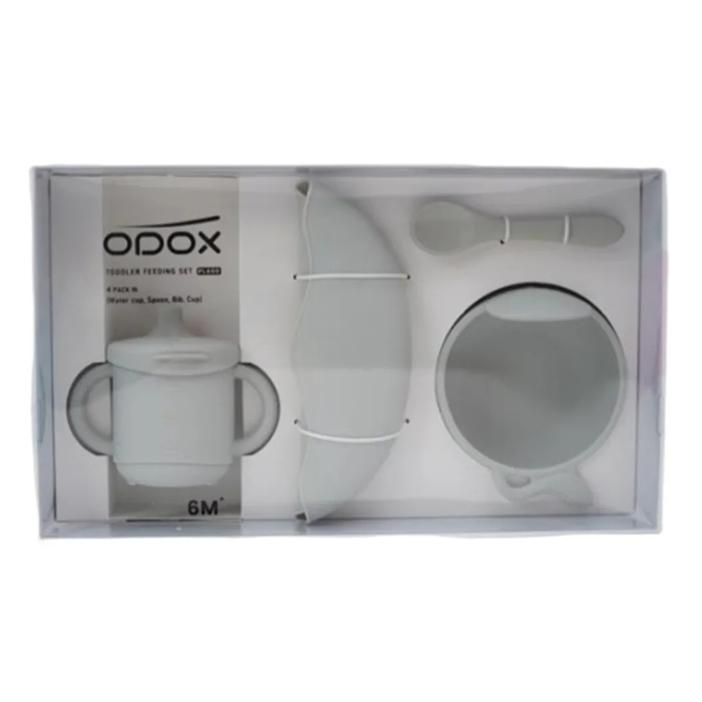 ست سیلیکونی 4تکه 6+ماه کاسه پیشبند لیوان قاشق اودوکس Odox