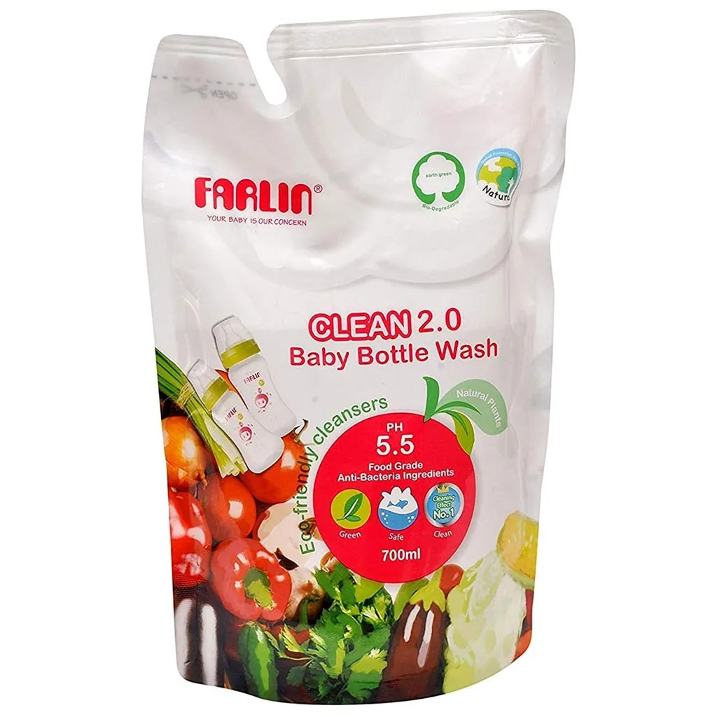مایع استریل فارلین ضد عفونی کننده شیشه شیر سبزیجات 700ml پاکتی Farlin