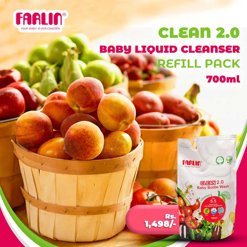 مایع استریل فارلین ضد عفونی کننده شیشه شیر سبزیجات 700ml پاکتی Farlin