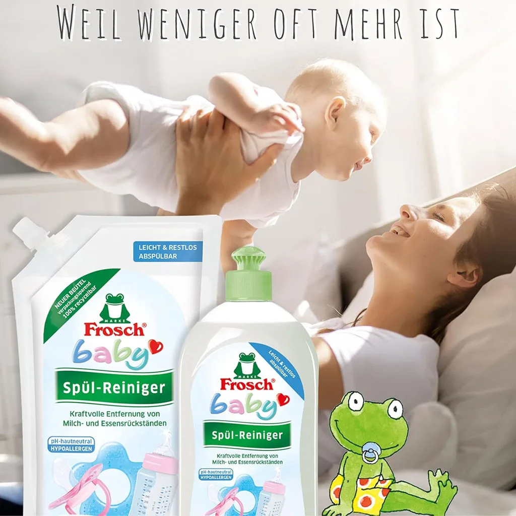 مایع ظرفشویی استریل کننده پاکتی لوازم کودک 500میل فروش آلمان Frosch