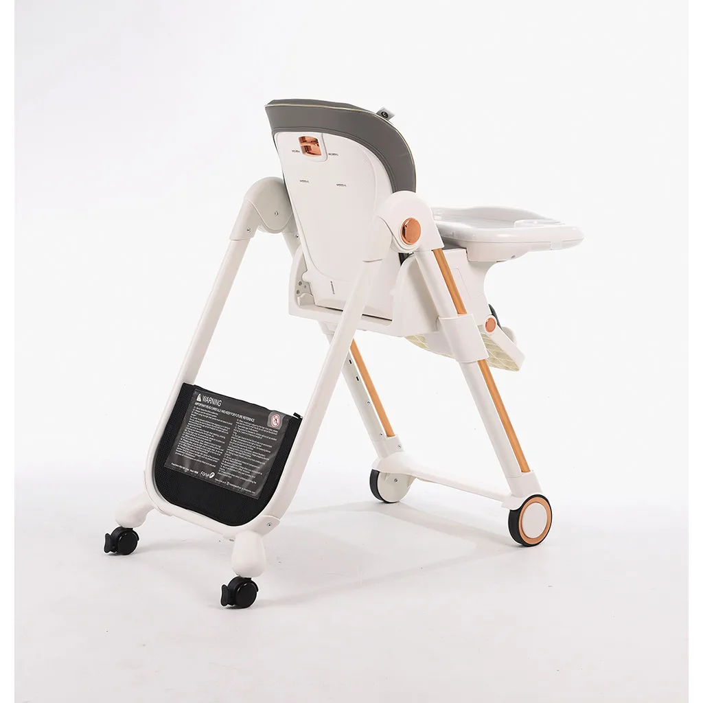 صندلی غذای فورته خاکستری ساده عرقگیردار پایه طلایی ایتالیایی Forte