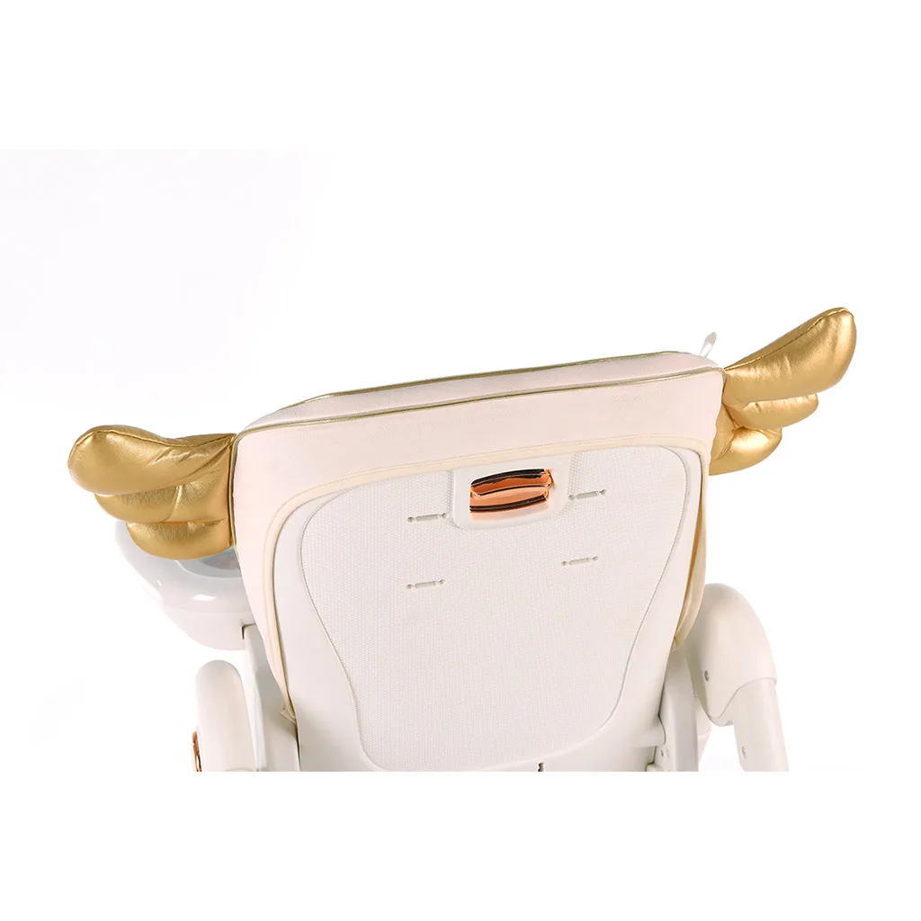 صندلی غذای فورته شیری طرح بالدار فرشته عرقگیردار پایه طلایی ایتالیایی Forte