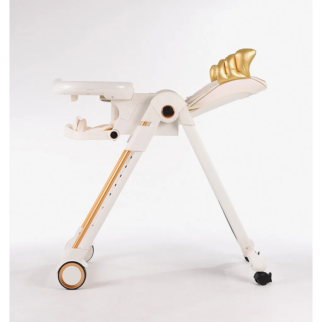 صندلی غذای فورته شیری طرح بالدار فرشته عرقگیردار پایه طلایی ایتالیایی Forte