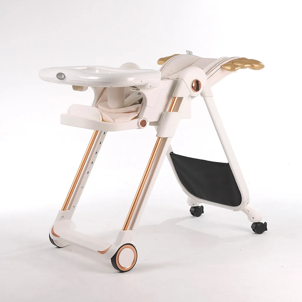 صندلی غذای فورته شیری طرح بالدار فرشته عرقگیردار پایه طلایی ایتالیایی Forte