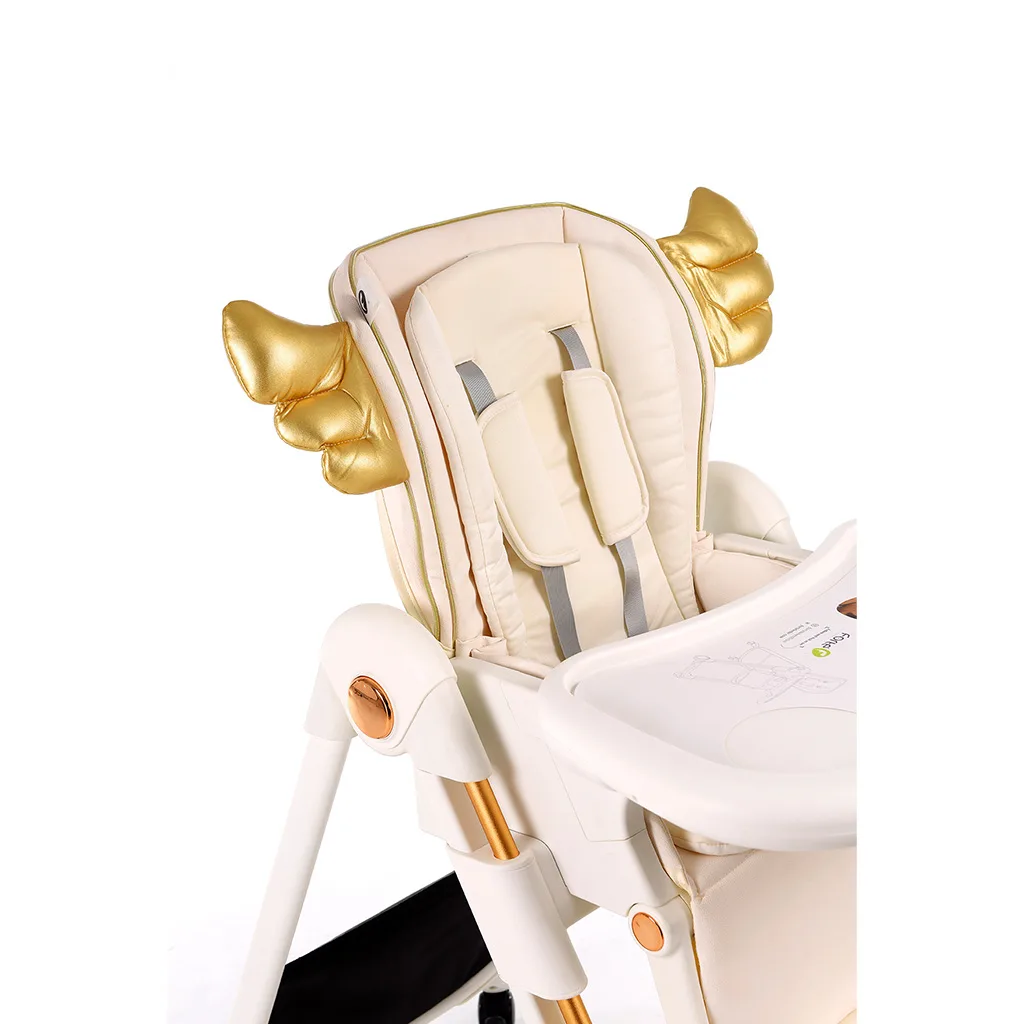 صندلی غذای فورته شیری طرح بالدار فرشته عرقگیردار پایه طلایی ایتالیایی Forte