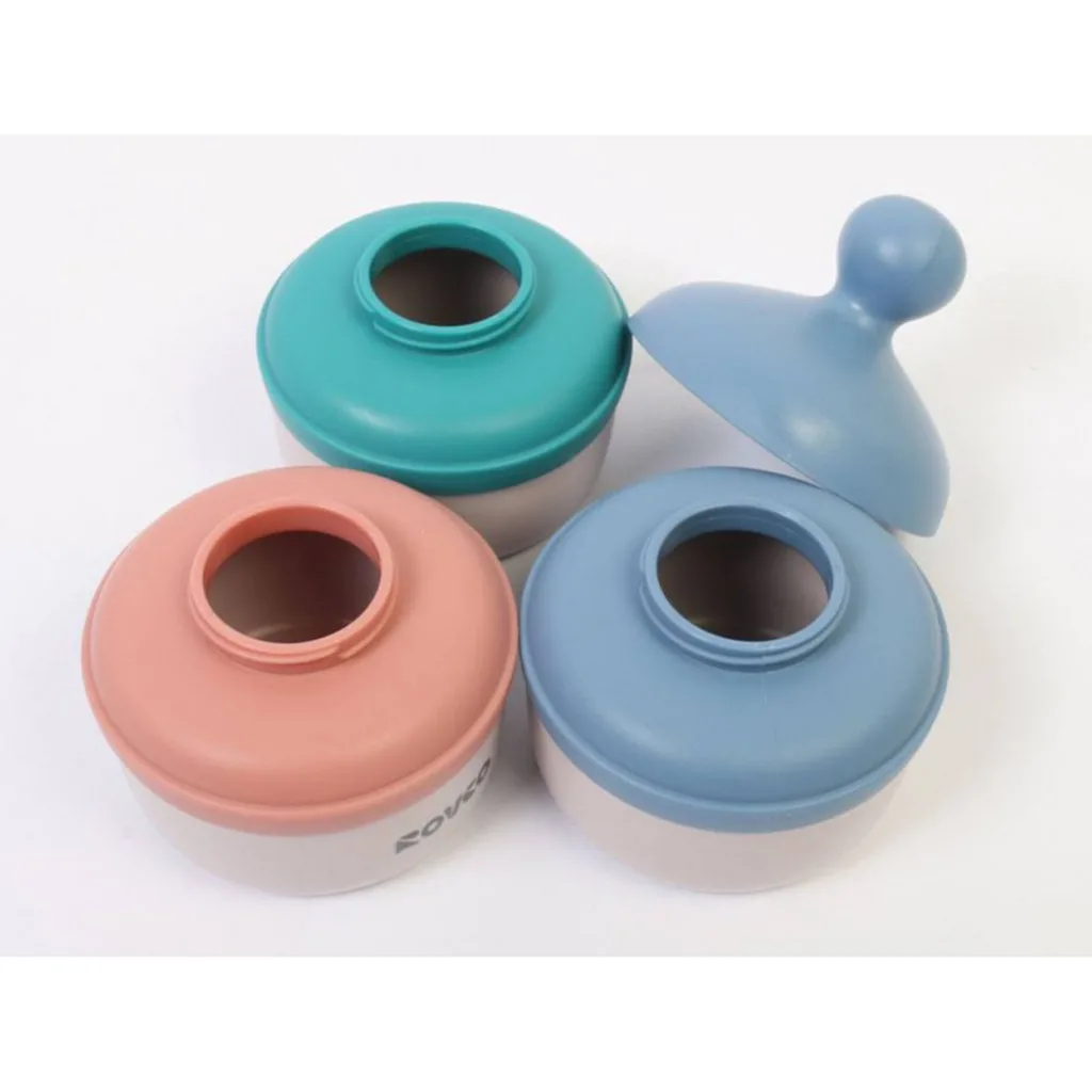 انبار غذا رووکو شیرخشک و غذای درب قابلمه ای 3طبقه بدون قاشق Rovco