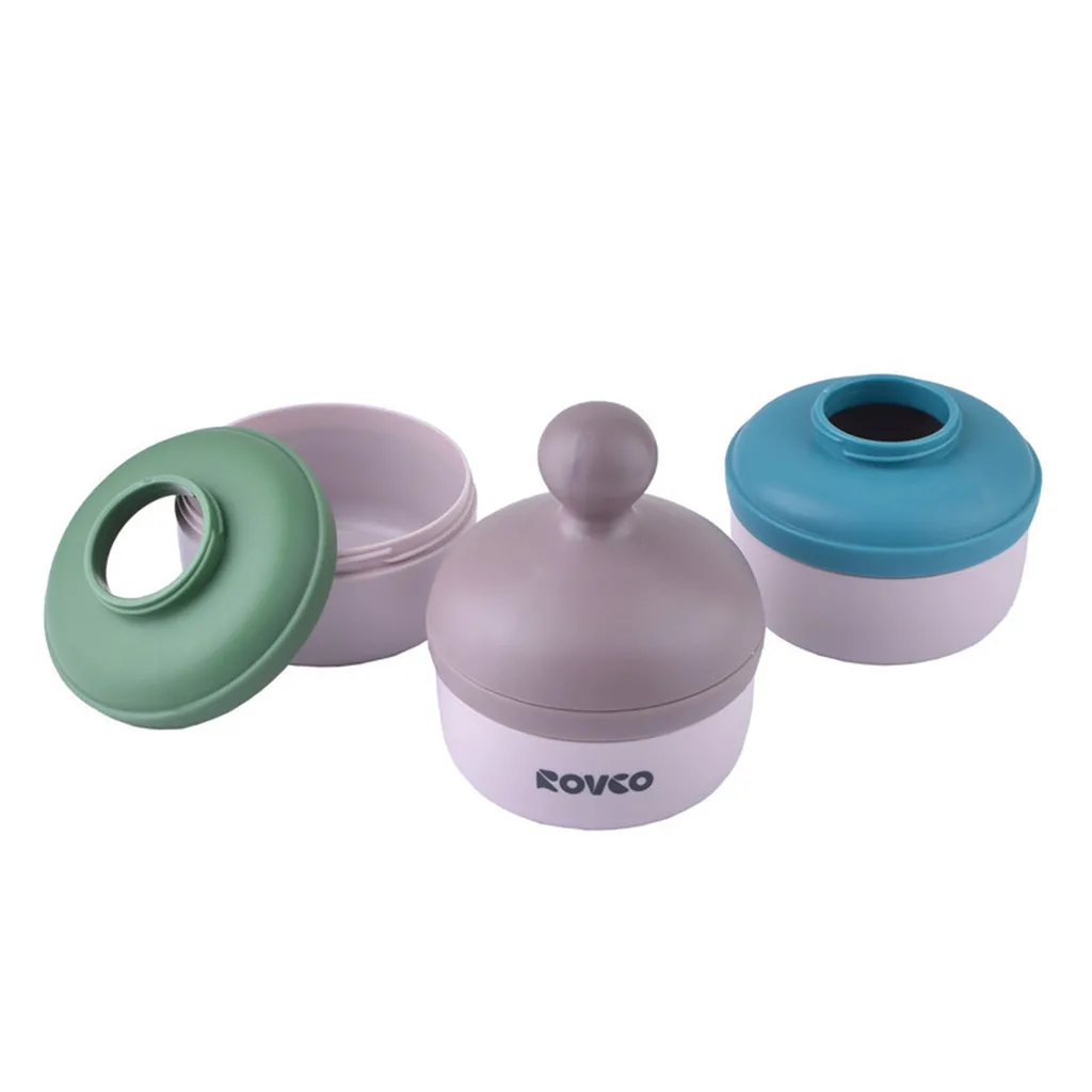 انبار غذا رووکو شیرخشک و غذای درب قابلمه ای 3طبقه بدون قاشق Rovco