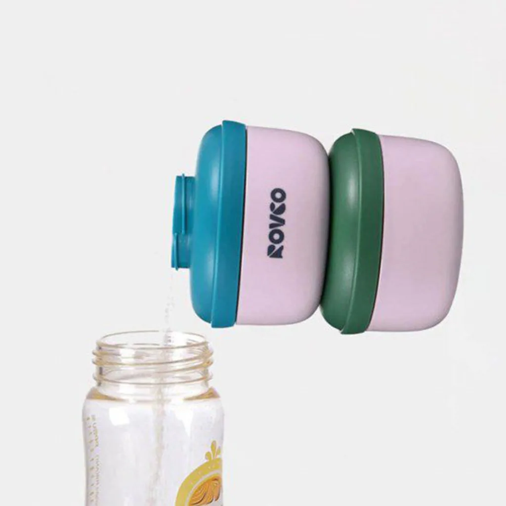 انبار غذا رووکو شیرخشک و غذای درب قابلمه ای 3طبقه بدون قاشق Rovco