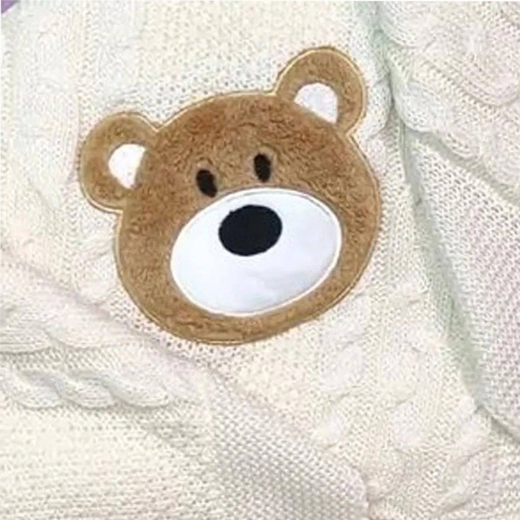 پتو بافت دوخت درشت مارپیچ کلاهدار خرس پاپیوندار پولیشی مینل Minel