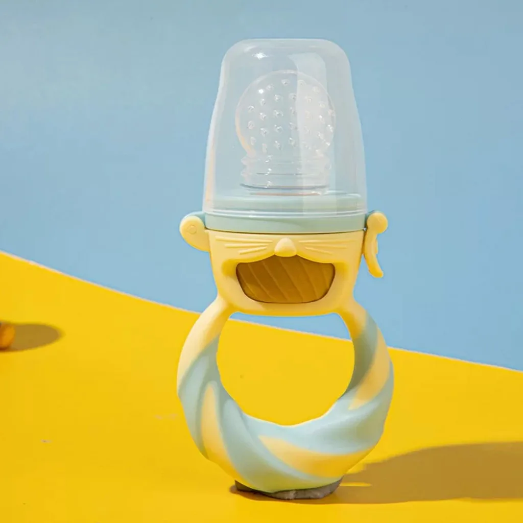 پستانک تغذیه فیدینگ میوه غذا خوری دسته مارپیچ 2رنگ قابدار چینی