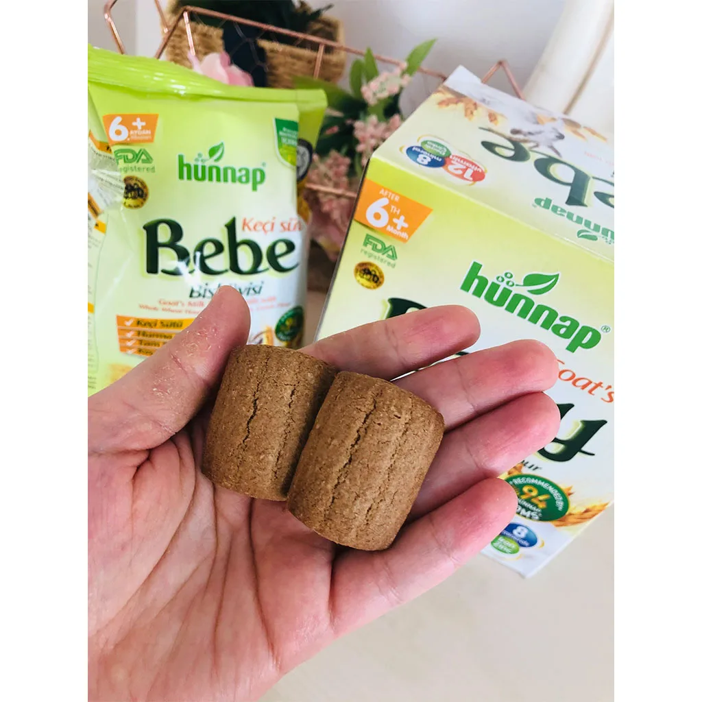 بیسکویت هوناپ AguBaby شیربز 6+ماه 200گرم باویتامین مواد معدنی Hunnap