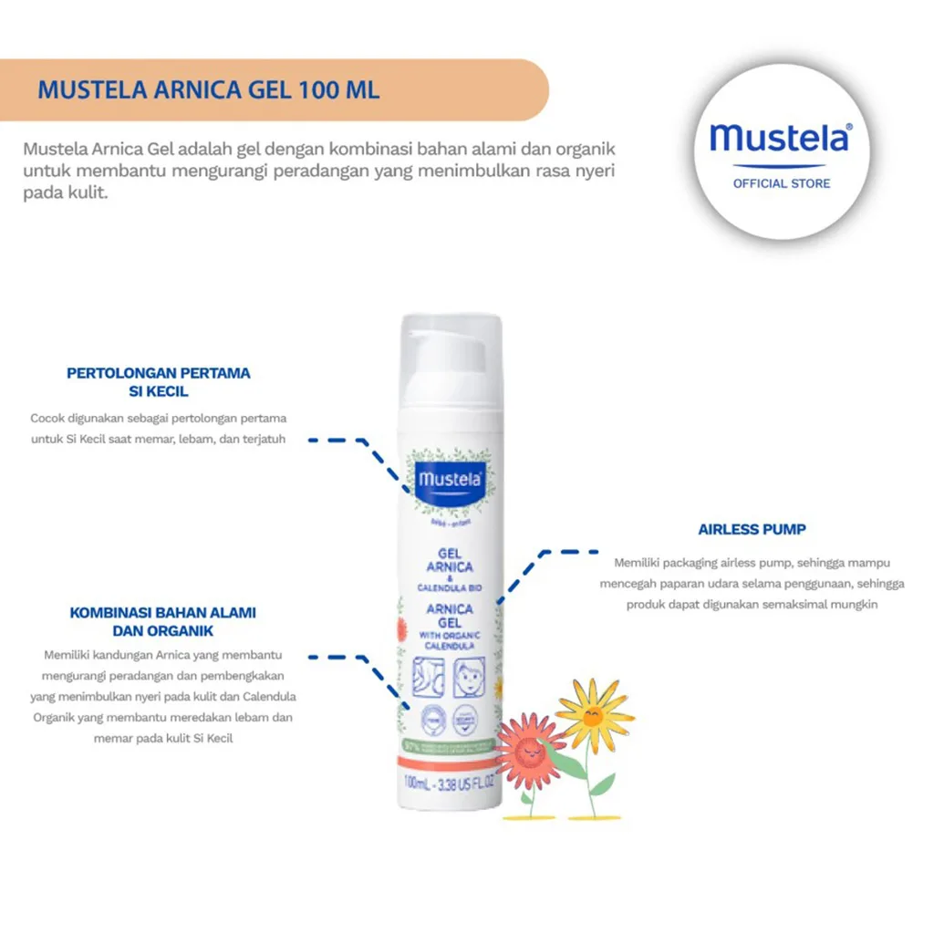 ژل آرنیگا ماستلا Gel arnica ترمیم کبود و ورم 97درصد ارگانیک 100میل Mustela