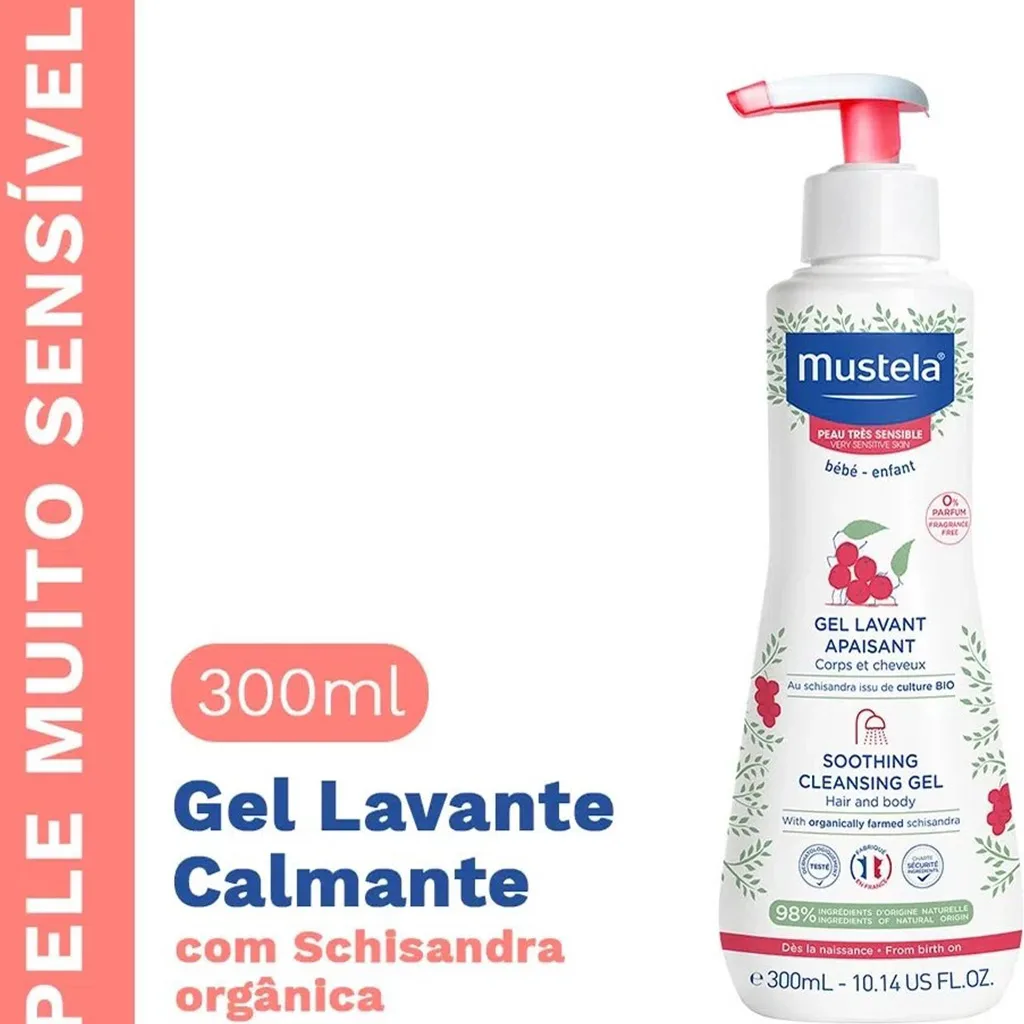 شامپو ماستلا سروبدن Gel lavant apaisant soothing سوتینگ 98درصد ارگانیک 300میل Mustela