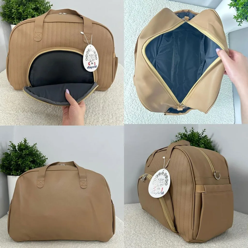 ساک لوازم دوشی مدل Myrl مایورال دوخت راه راه چرم ببتو Bebetto