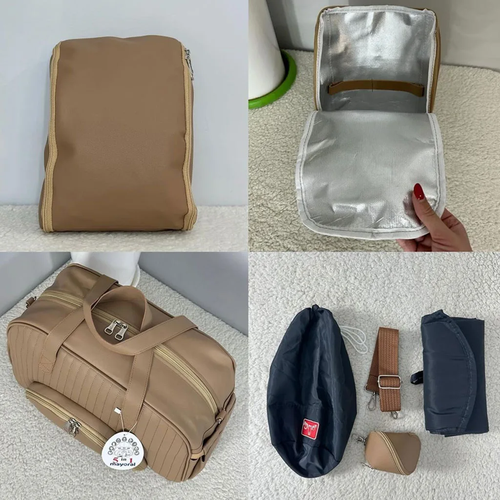 ساک لوازم دوشی مدل Myrl مایورال دوخت راه راه چرم ببتو Bebetto