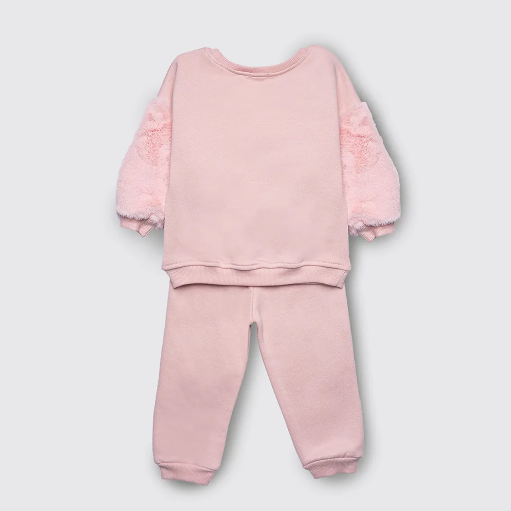 بلوز شلوار پاپو Asmin آستین پولیش Wow خرس کرکی صورتی کثیف Papo