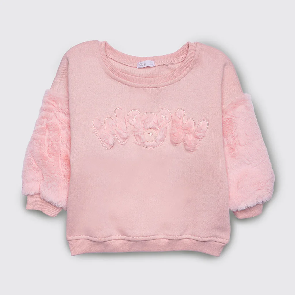 بلوز شلوار پاپو Asmin آستین پولیش Wow خرس کرکی صورتی کثیف Papo