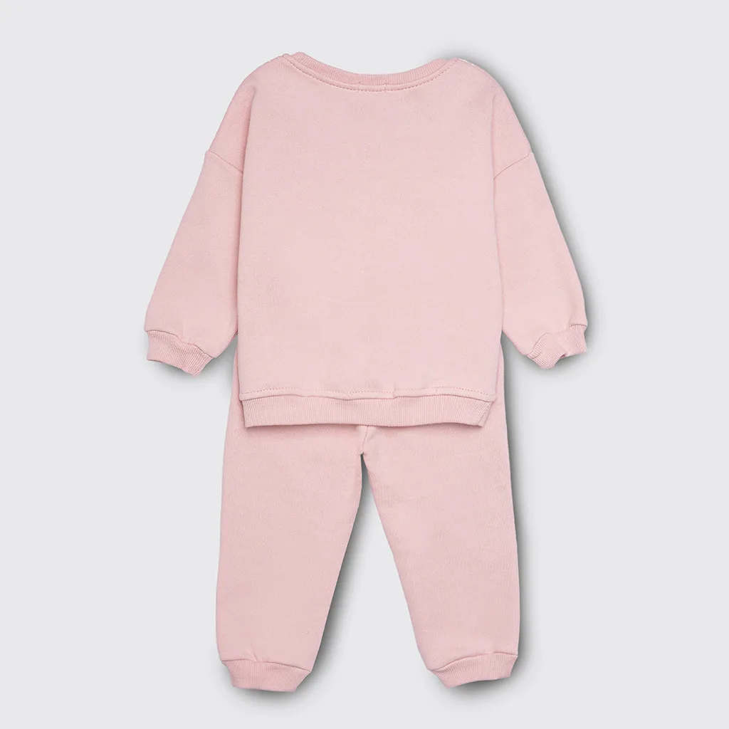 بلوز شلوار پاپو Hazhan گل پروانه نخ کرکی صورتی پاپو Papo