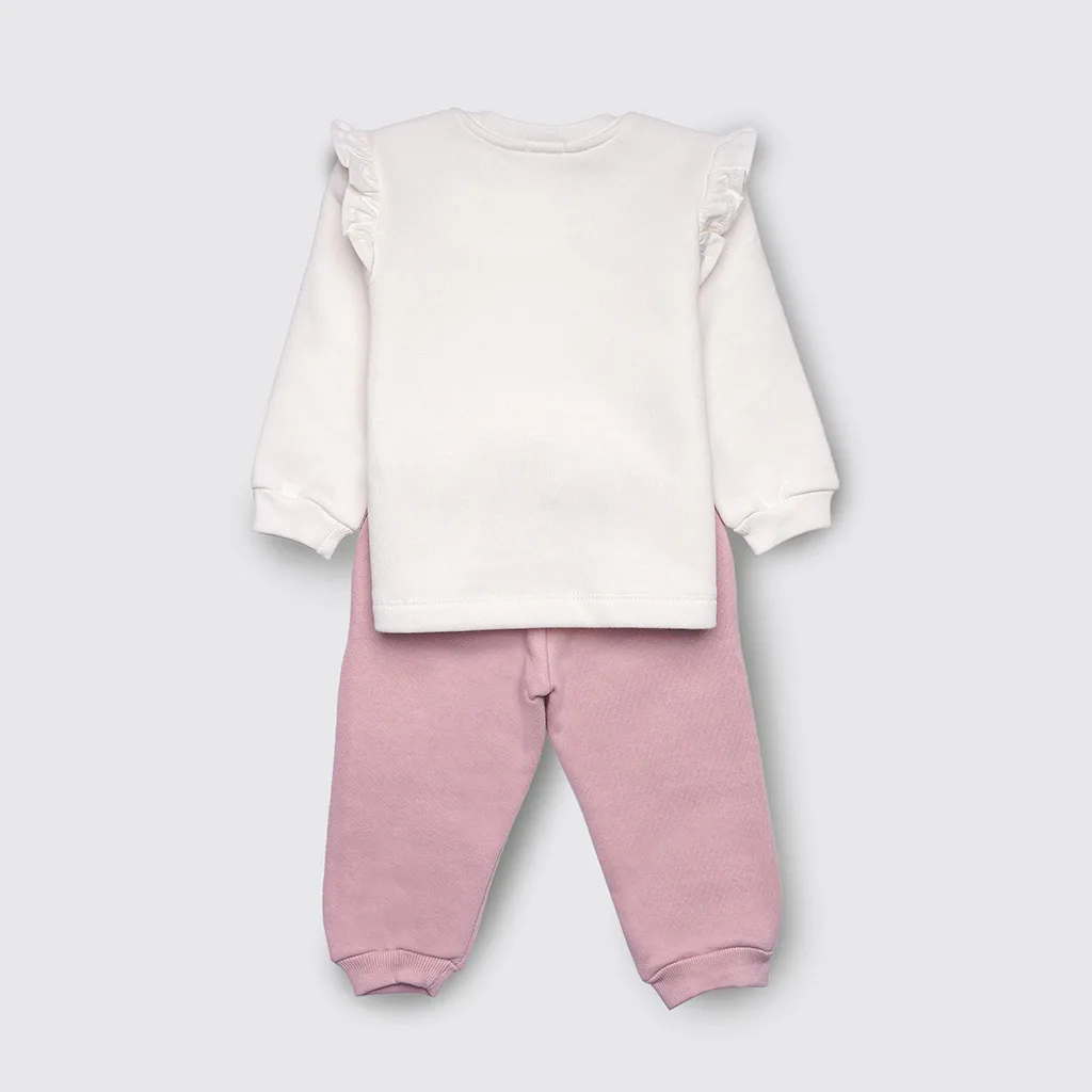 بلوز شلوار پاپو مدل Rozhia خرس گوش پولیش نخ کرکی سفید یاسی Papo