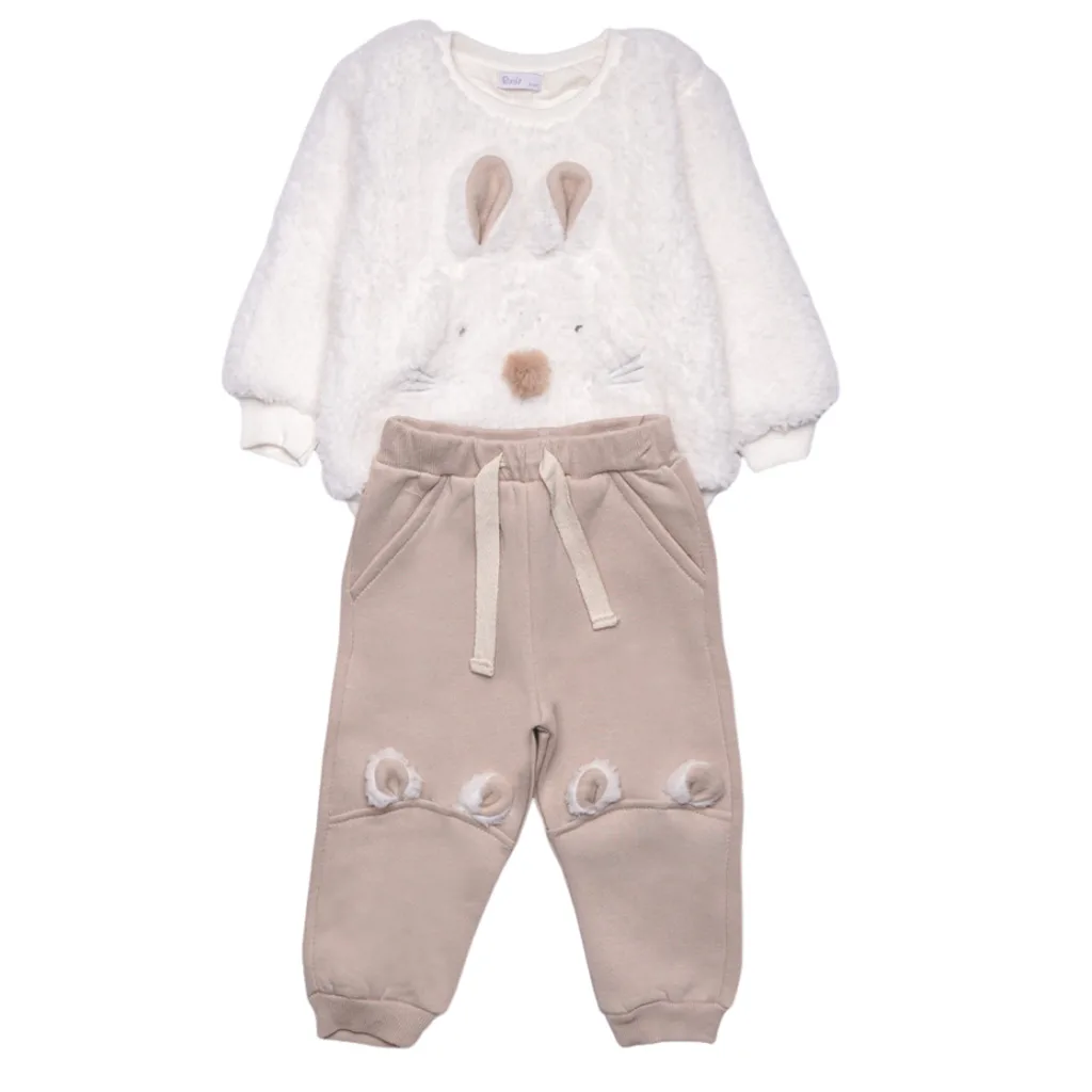 ست بلوز شلوار پاپو مدل Barana سفید کرم Papo