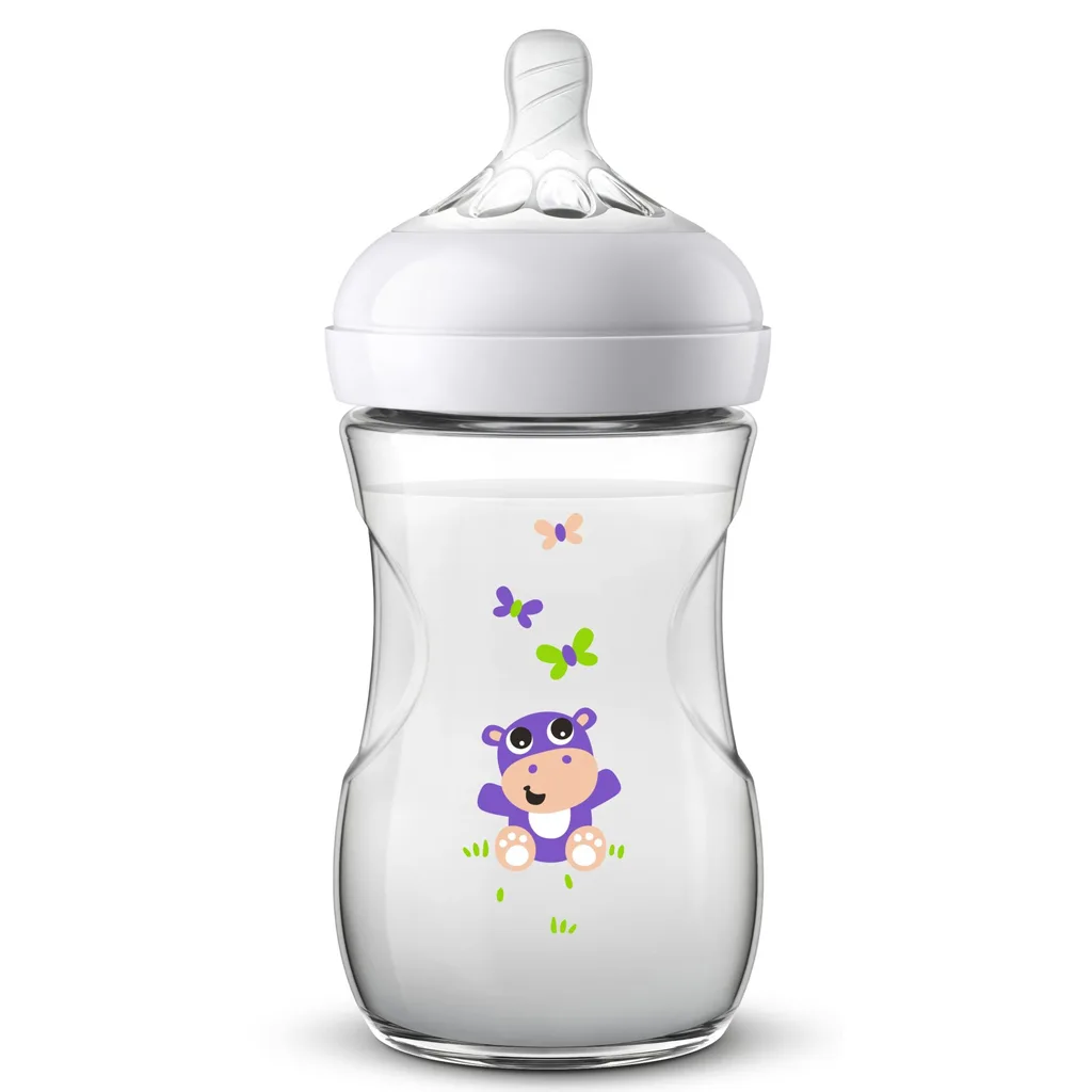 شیشه شیر اونت نچرال 2قطره جعبه ای 260میل 1+ماه اسب آبی پروانه Avent