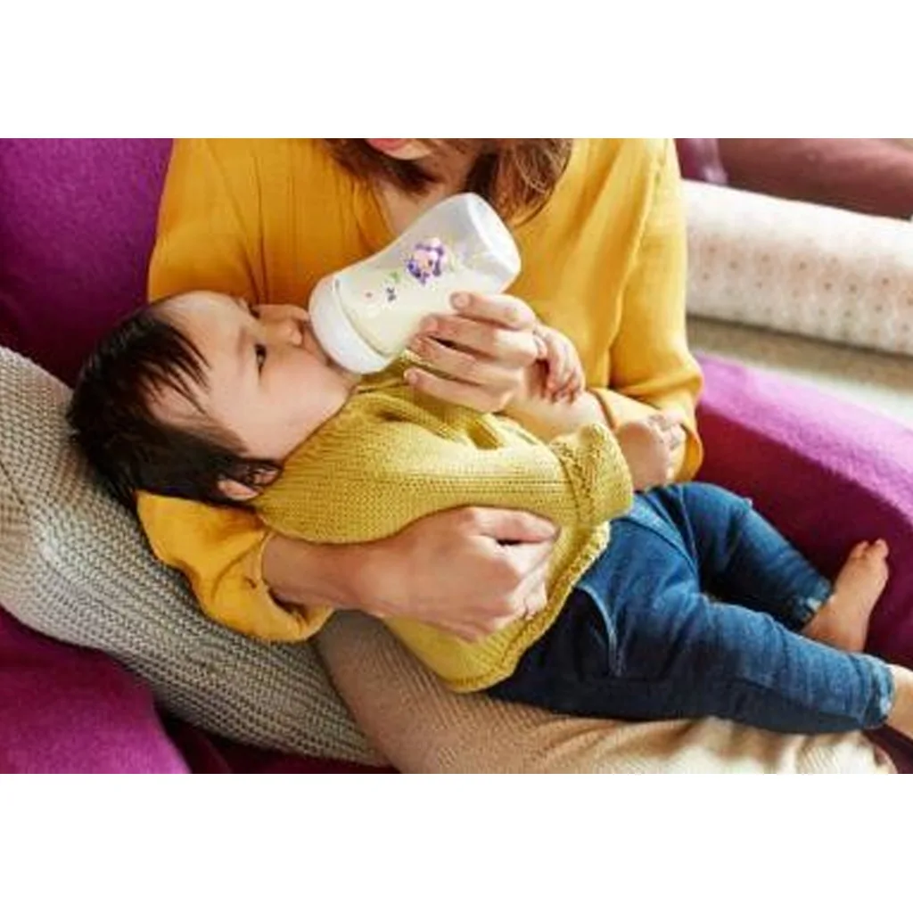 شیشه شیر اونت نچرال 2قطره جعبه ای 260میل 1+ماه اسب آبی پروانه Avent