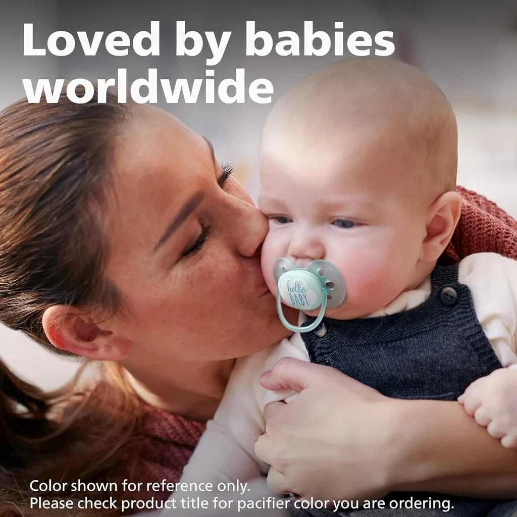 پستانک اونت 2عددی اولترا سافت Ultra Soft 0-6 سفید آبی ساده Avent