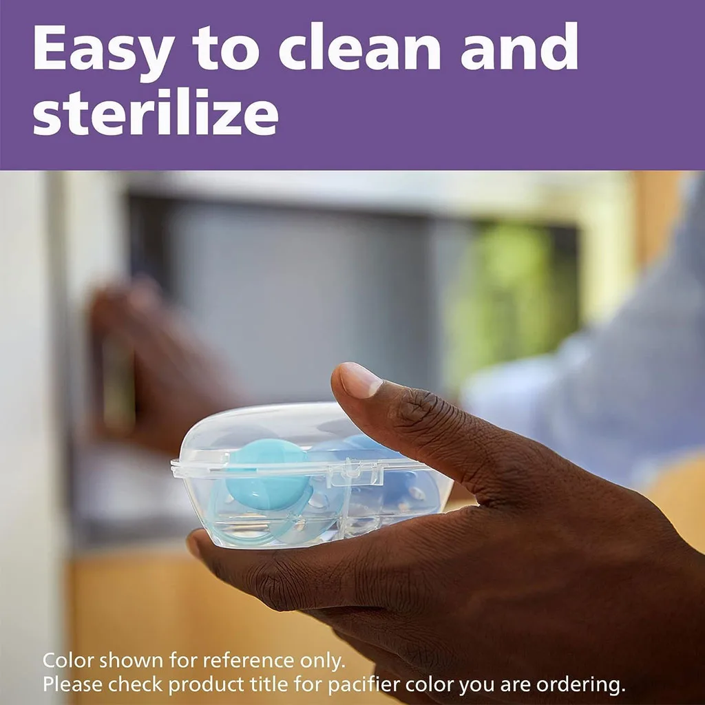 پستانک اونت 2عددی اولترا سافت Ultra Soft 0-6 سفید آبی ساده Avent