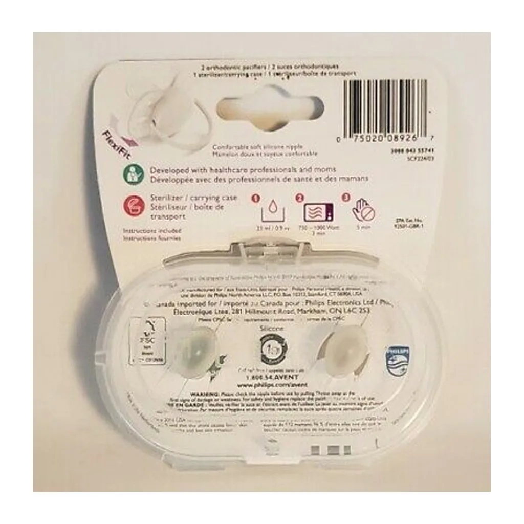 پستانک اونت 2عددی Happy Dreams اولترا سافت Ultra Soft 0-6 سفید آبی Avent